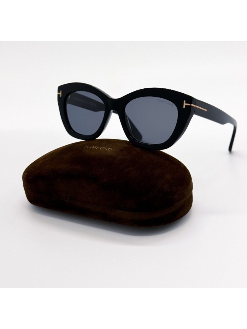 NEW TOM FORD LINDA-02 POLARIZED SUNGLASSES TF1285 01D CAT EYE BLACK WOMEN FT1285